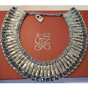 Rare Limited Edition UNO de 50 Silver & Crystal Statement Necklace Bracelet Set